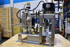 Barrier pump skid system in Tapflo warehouse