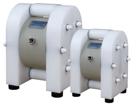 PE and PTFE pumps displayed