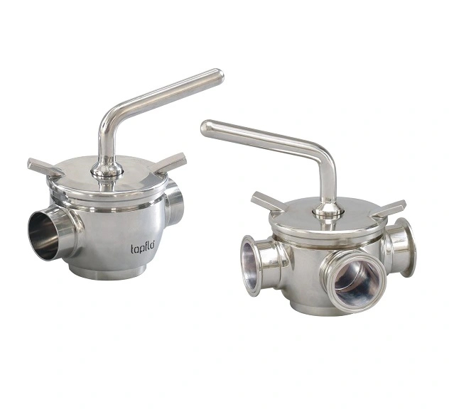 Two Sanitary plug valves on a white background