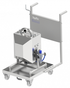 Insulating Cover for Noise Reduction mounted onto a Hygienic Trolley 